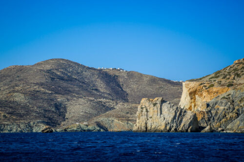 view from Folegandros boat charter