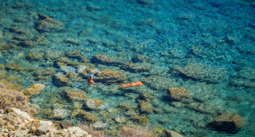 Galifos beach Folegandros nude swimmers