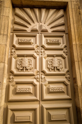 Ornate church doors Porto