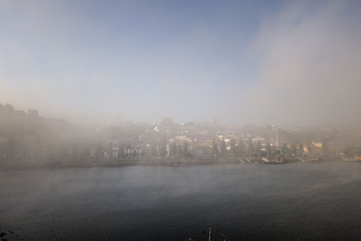 view of Gaia in clouds Porto