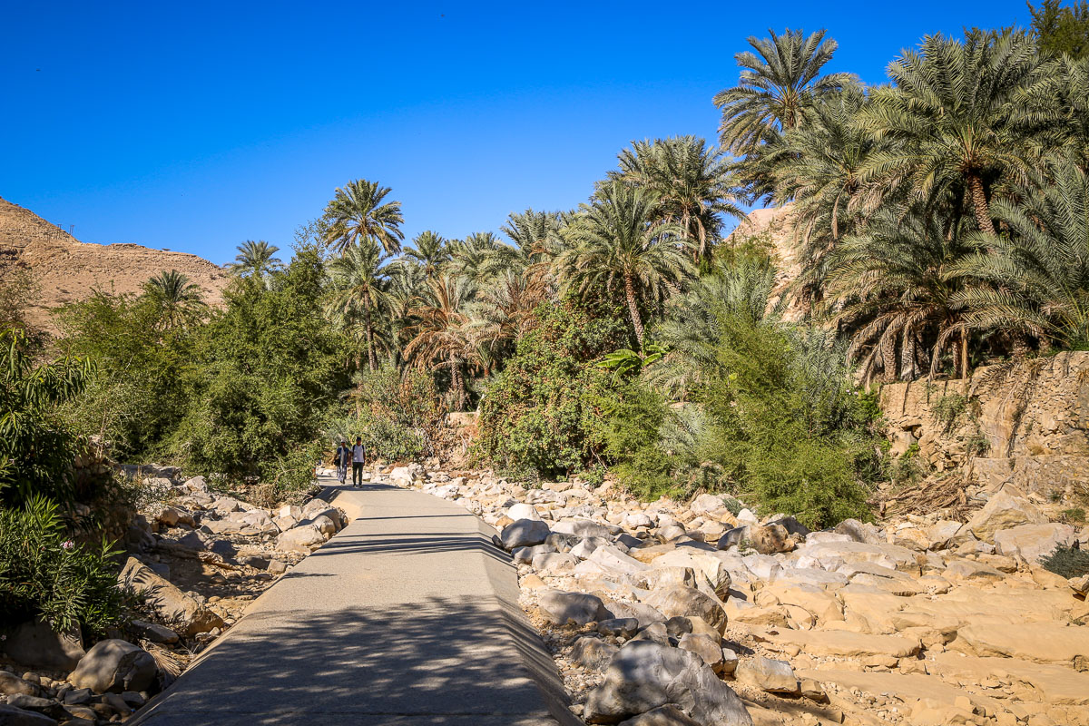 walking into Wadi Bani Khalid