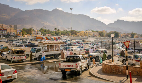 Nizwa Goat Market parking lot