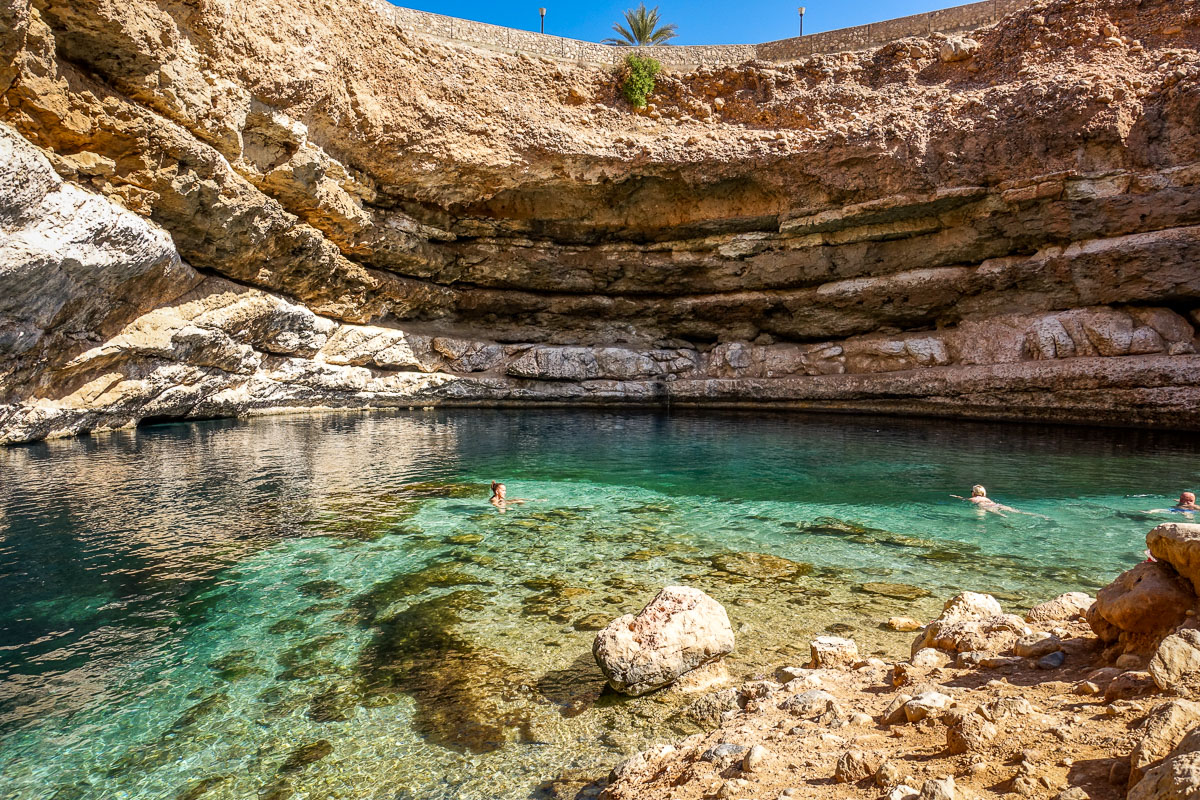 swimming in Bimmah sinkhole Oman