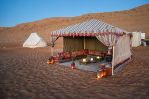 Canvas Club Private Tent Camp Wahiba Sands dining tent