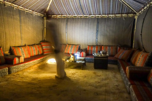 Canvas Club Private Tent Camp Wahiba Sands dinner