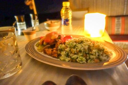 Canvas Club Private Tent Camp Wahiba Sands food