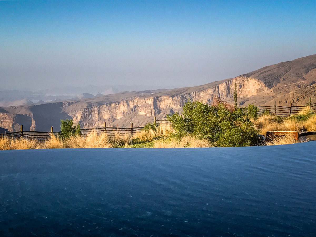 Alila Jabal Akdar pool edge over canyon