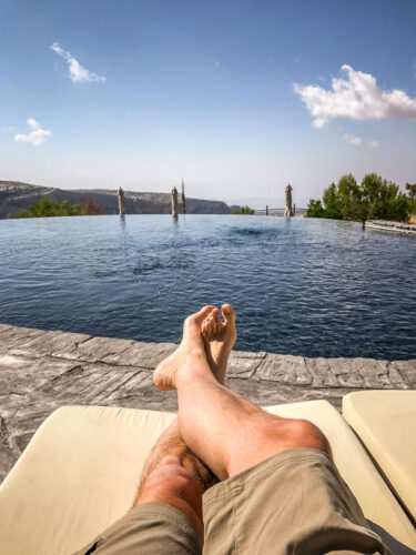 by the pool Alila Jabal Akhdar hotel