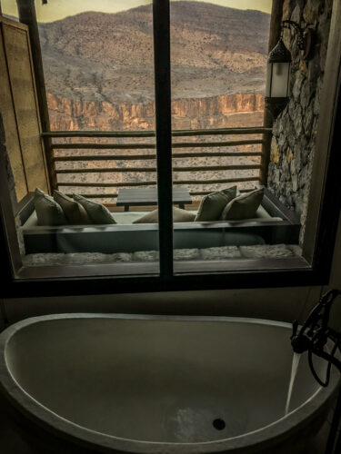 bath tub view Alila Jabal Akhdar hotel