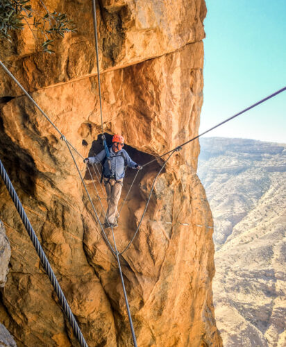 rope bridge via ferrata Alila Jabal Akhdar