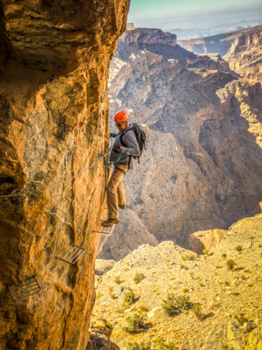 Via Ferrata wall Alila Jabal Akhdar hotel