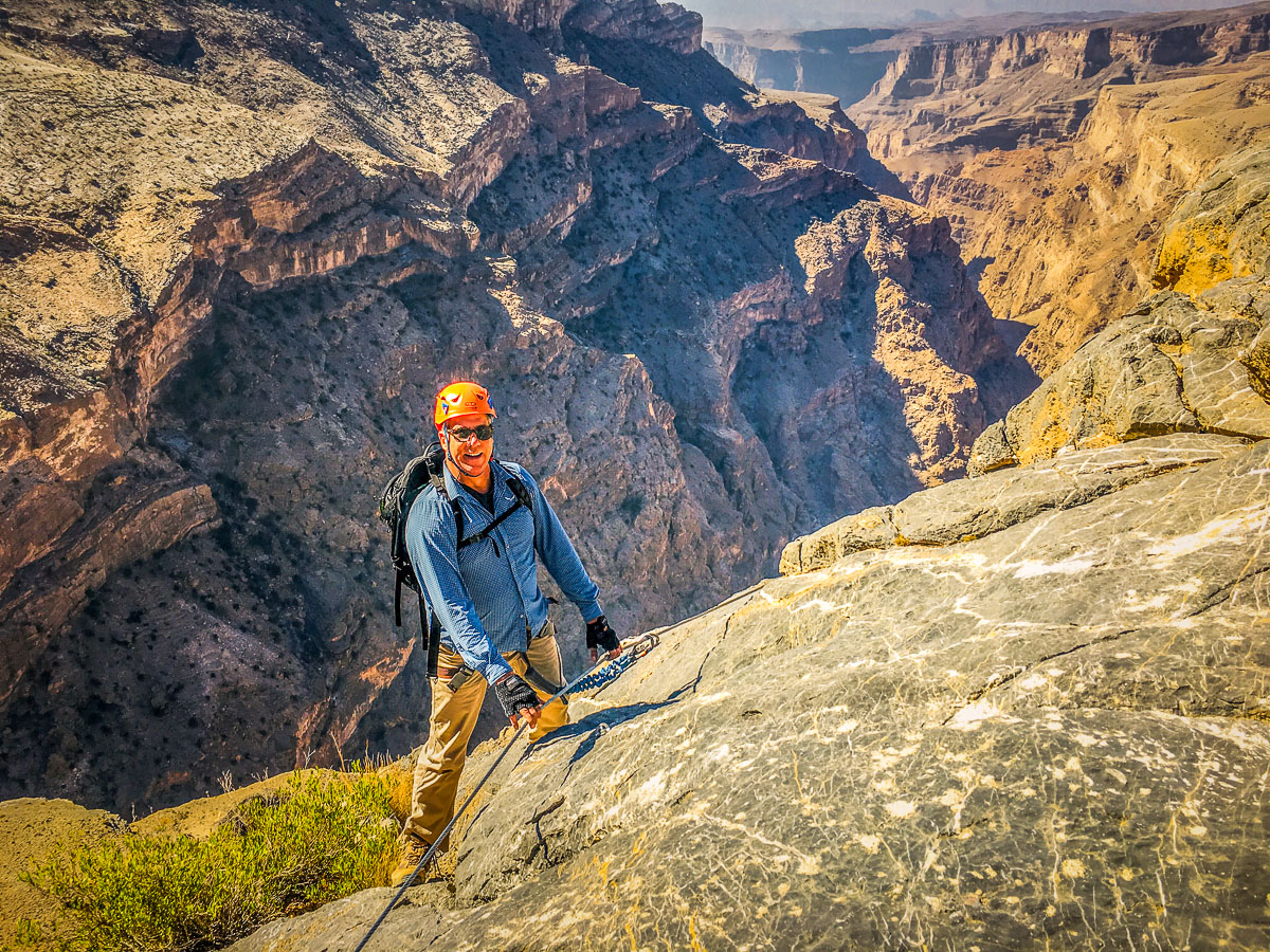 Via Ferrata hanging Alila Jabal Akhdar