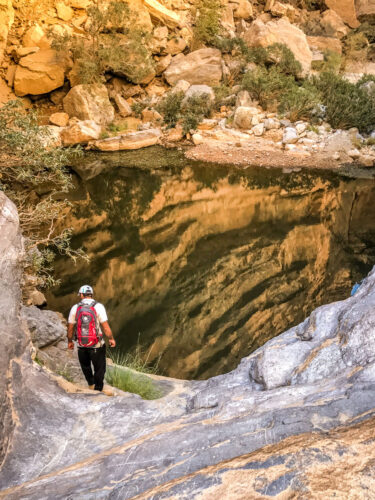 pond in canyon hike Alila Jabal Akhdar