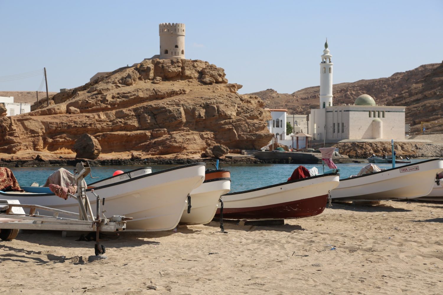Sur Oman tower and boats