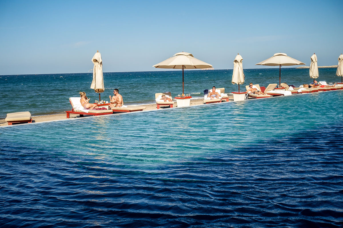 The Chedi Muscat pool next to beach