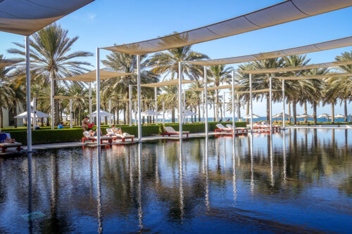 The Chedi Muscat shaded pool