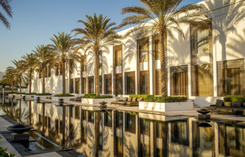 Palm trees The Long Pool Chedi Muscat