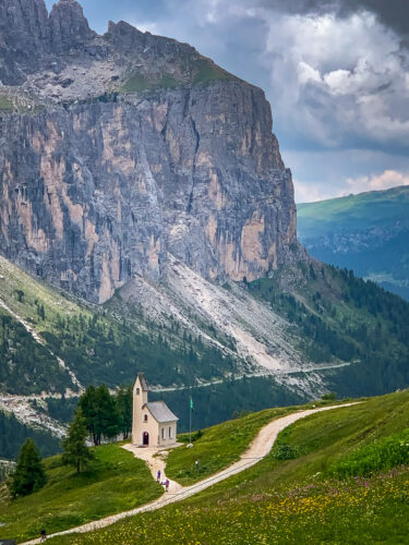 Passo Gardena view of chapel