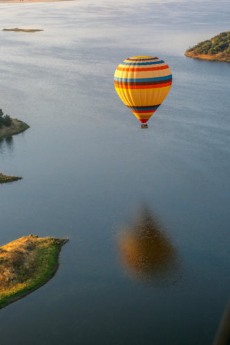 Balloon reflection Alqueva Reservoir