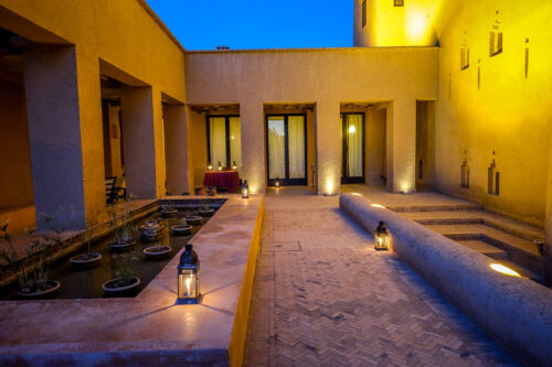 Dar Ahlam courtyard at night