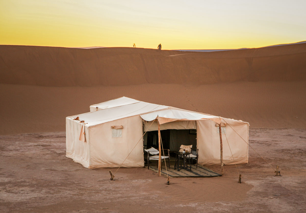 Dar Ahlam tent in sunset