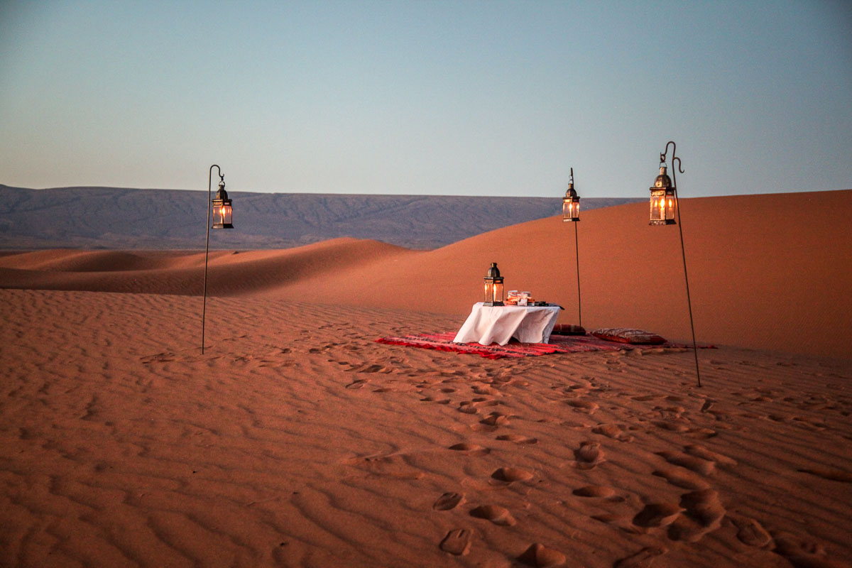 Dar Ahlam camp sunset cocktails