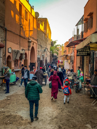Marrakech Medina crowded streets