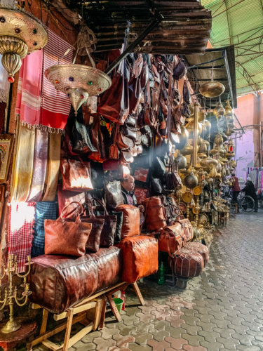 Marrakech Medina souk purses