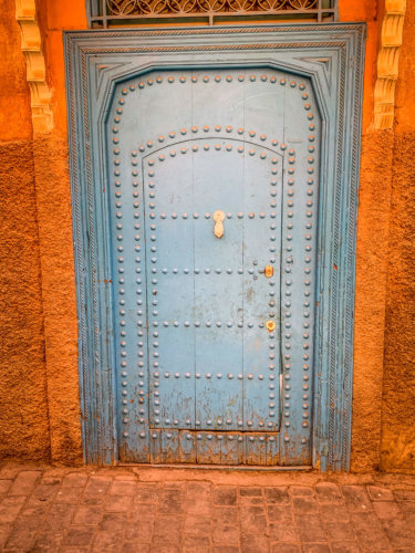 Marrakech Medina blue door