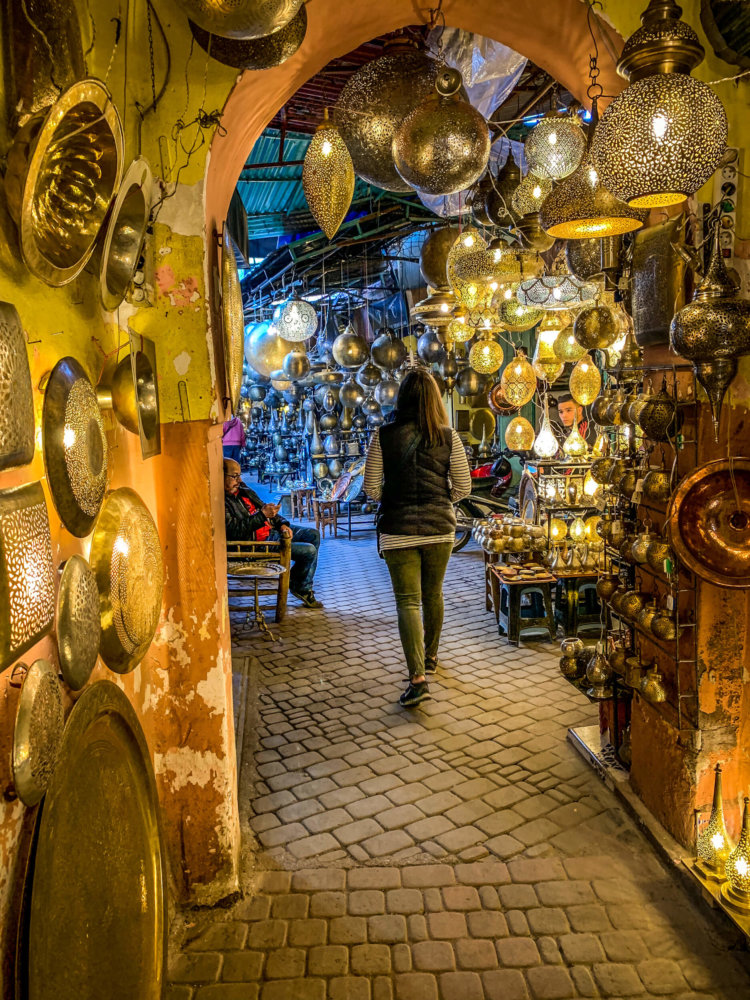 lamp shopping in the souks Marrakesh