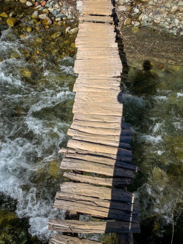 foot bridge hiking to Setti Fatma Waterfalls