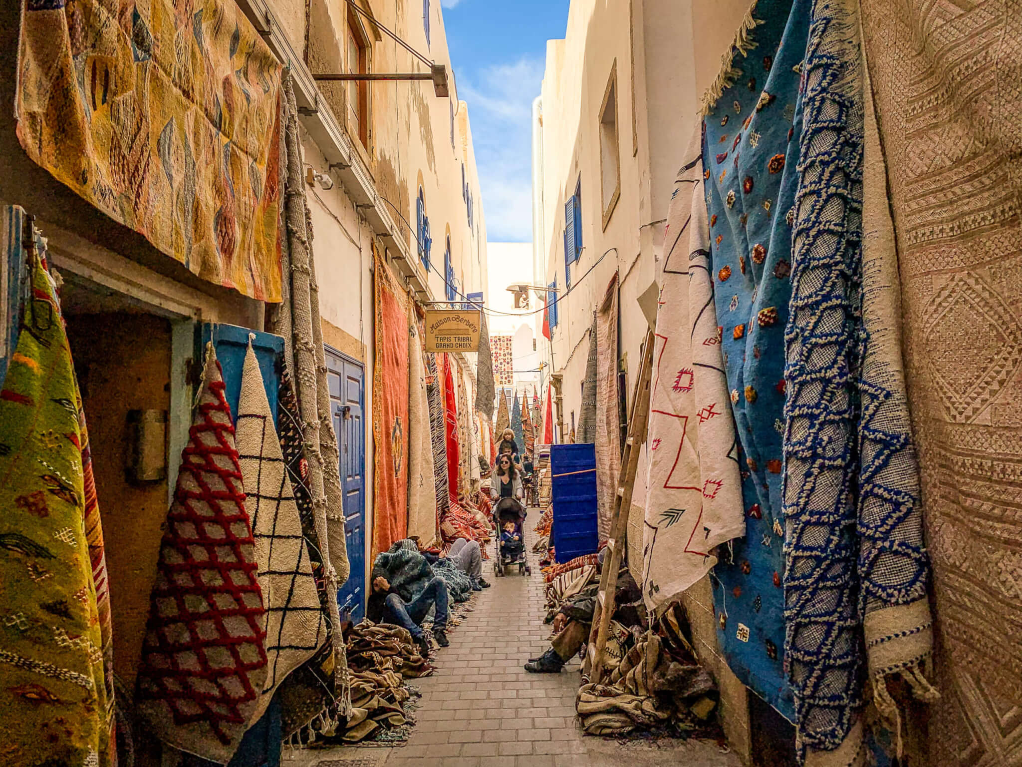 Essaouira rug souk street