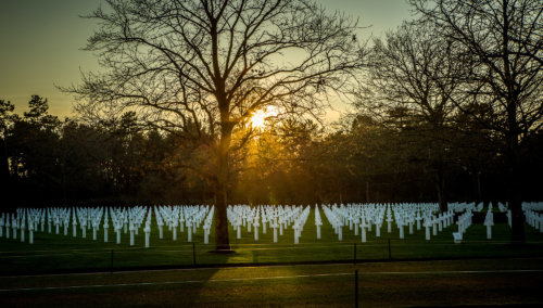 Normandy American Cemetery sunset