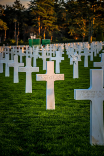 Normandy American Cemetery cross in sun