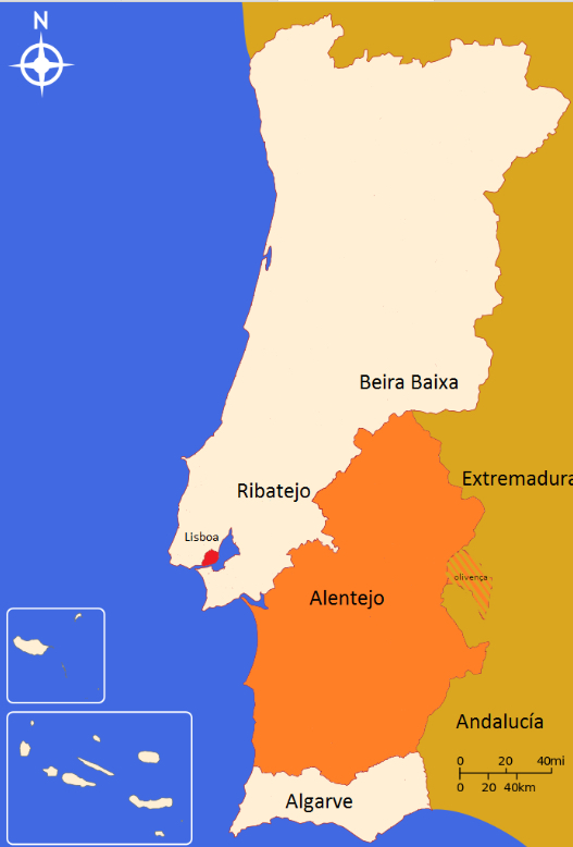 Alentejo map