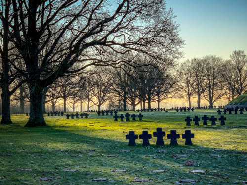 German Cemetery Normandy sunrise