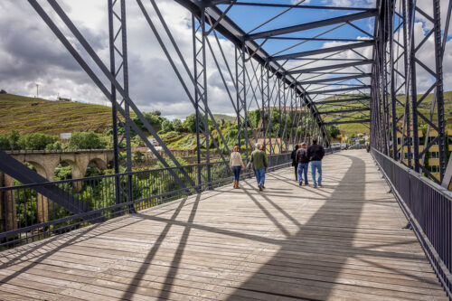 wood Bridge over Douro River Valley