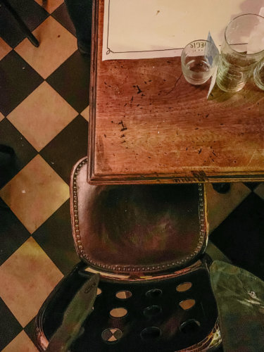 Cafe Saint Regis Paris tile, table and chair