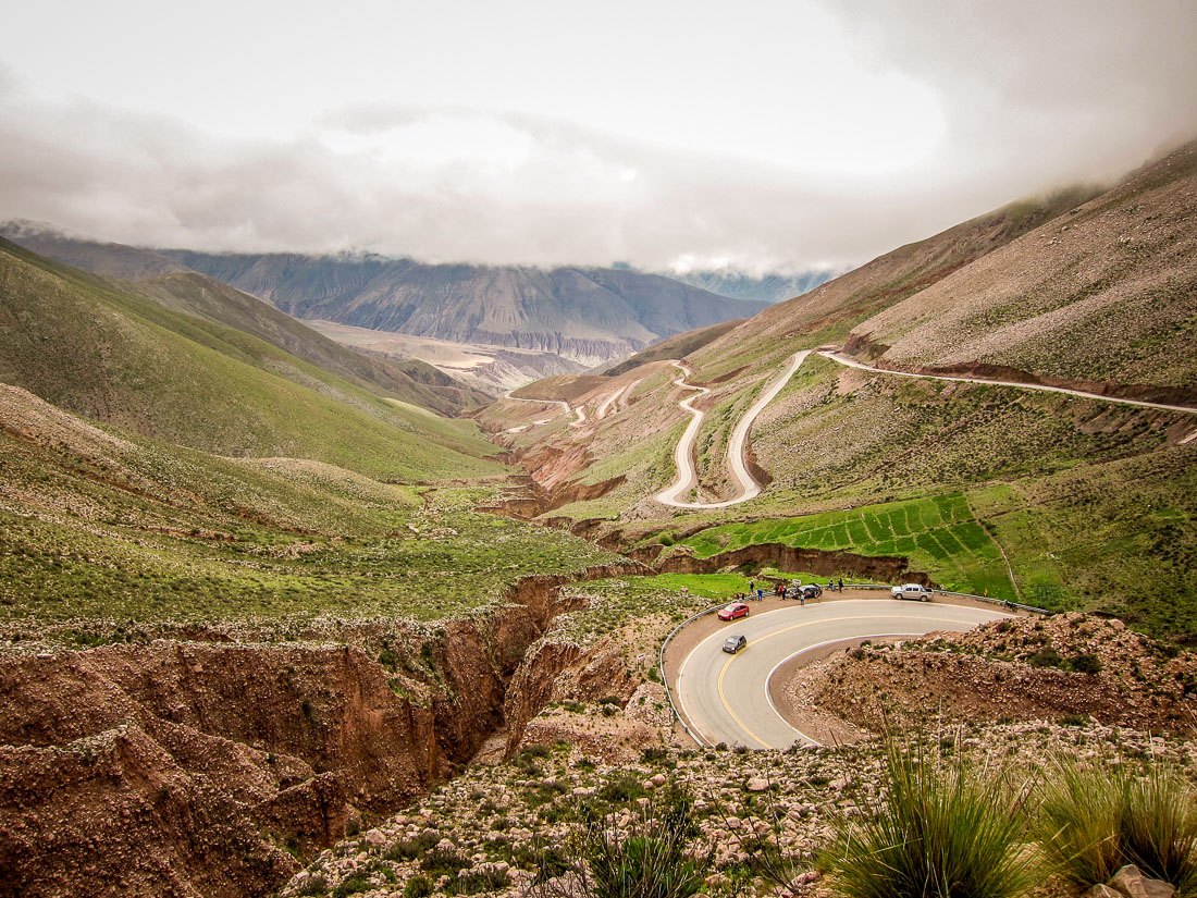 curvy road up to Salinas Grandes