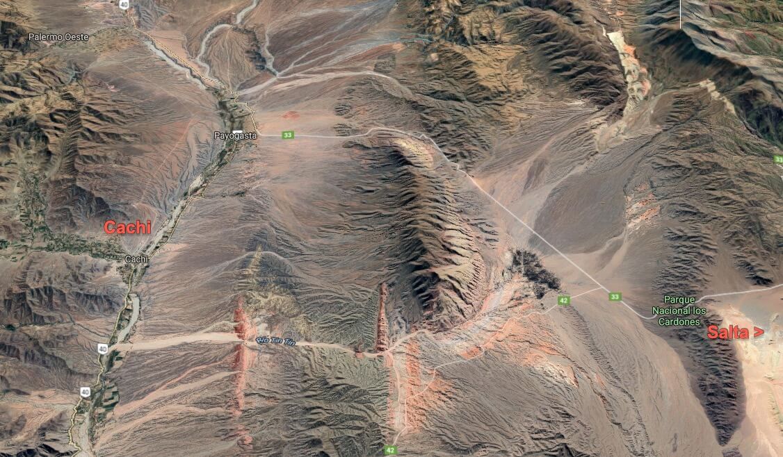 Altiplano aerial view around Cachi