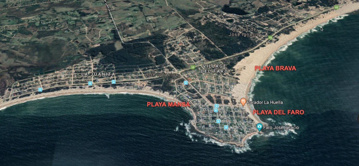 Playas in Jose Ignacio map