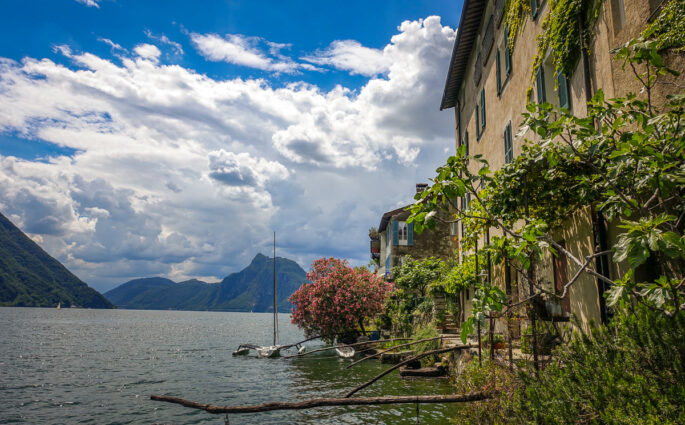 building on the lake Lugano