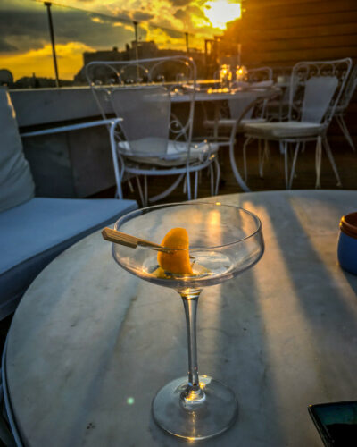 The New Hotel Athens Martini on rooftop 