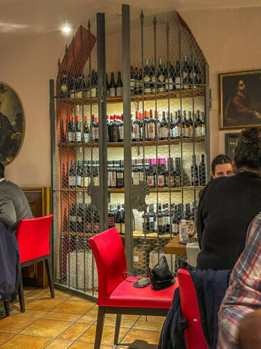 La Badessa Turin wine display