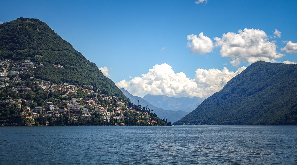 Lugano city on lake