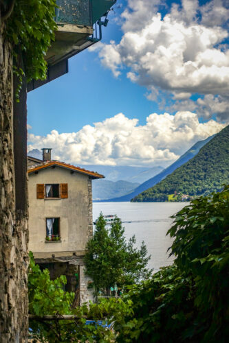 view of lago di lugano from Gandria Switzerland