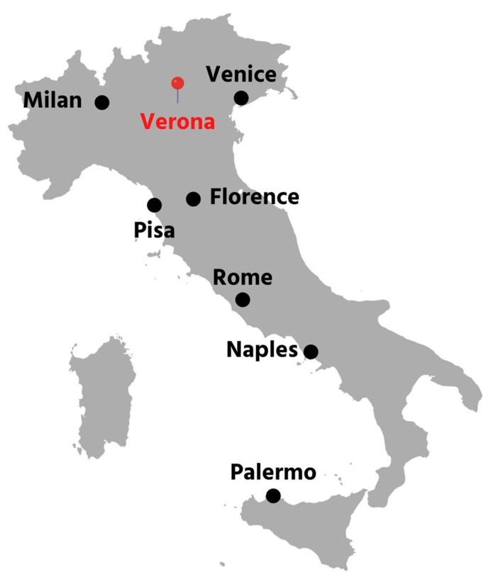 Verona location in Italy