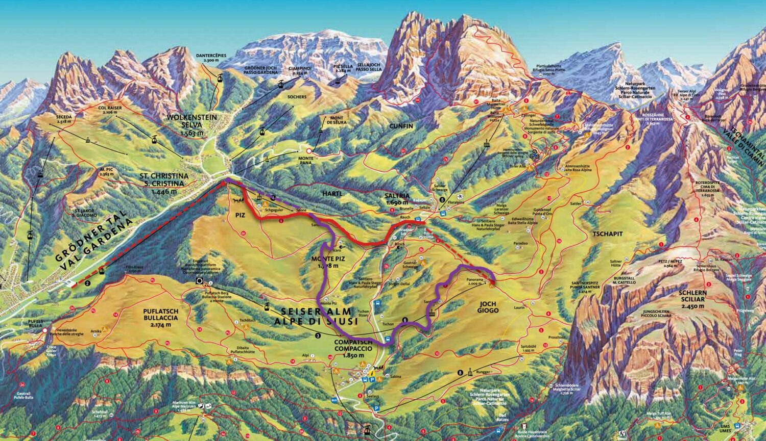 Alpe_di_suisi hiking map_Our Route