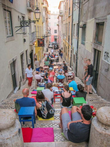 Tapas restaurant steps Lisbon