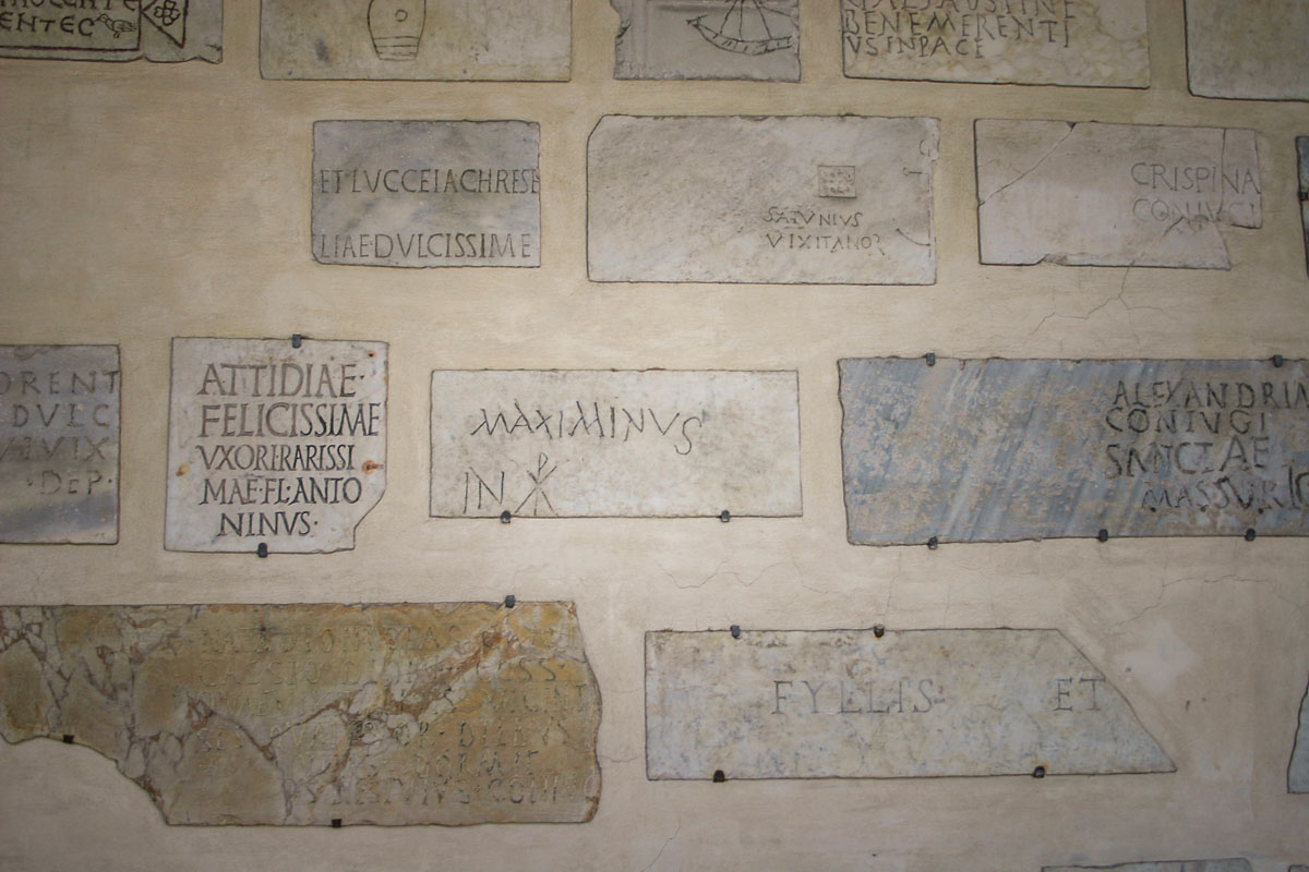 Basilica of Santa Maria in Trastevere roman plaques